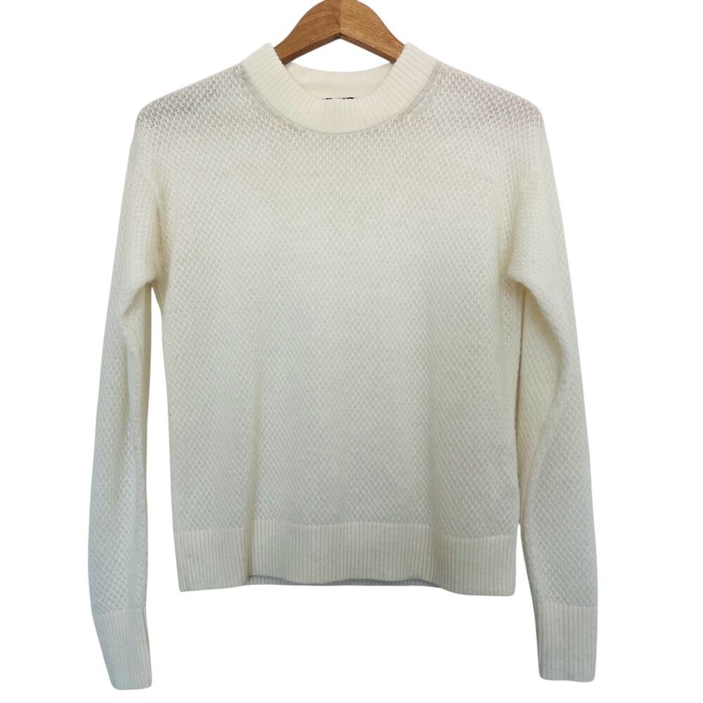 BANANA REPUBLIC Wool/Mohair Sweater Size M Womens Ivory Fuzzy Boho